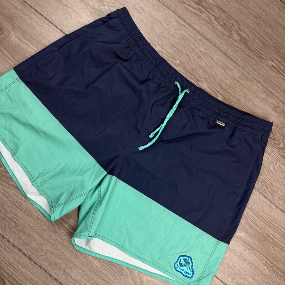 Patagonia‎ Mens Hydro Series Boardshorts Colorblock Navy Teal XXL